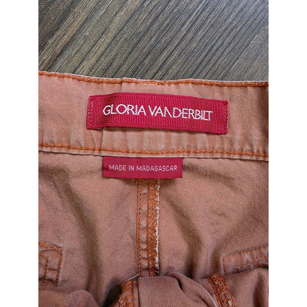 Gloria Vanderbilt peach Wide Leg Crop capri Pants Size 12 Granola Gorpcore boho - Picture 4 of 9